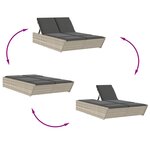vidaXL Chaise longue double avec coussins gris clair résine tressée