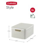 Curver Boîte de rangement avec couvercle Style M 18 L Blanc crème