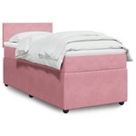 vidaXL Sommier à lattes de lit avec matelas Rose 100x200 cm Velours