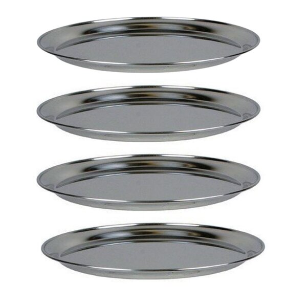 4 plateaux de fruits de mer en inox Ø 36 cm