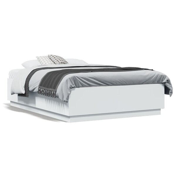 vidaXL Cadre de lit sans matelas blanc 135x190 cm