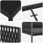 vidaXL Set de salle à manger de jardin 7 pièces avec coussins en poly rotin noir