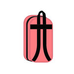Trousse ovale antartik avec 4 compartiments 230 x 50 x 120  mm corail