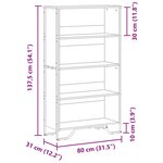 vidaXL Bibliothèque chêne fumé 80x31x137 5 cm bois d'ingénierie