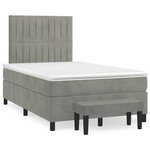 vidaXL Sommier à lattes de lit et matelas gris clair 120x190cm velours