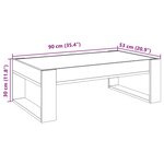 vidaXL Table basse avec LED infini chêne sonoma 90x53x30 cm