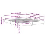 vidaXL Cadre de Lit Chêne Noir 160x200 cm Bois