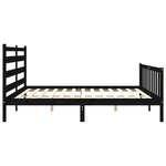 vidaXL Cadre de lit avec tête de lit noir 200x200 cm bois massif