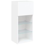 vidaXL Meuble TV avec lumières LED blanc 40 5x30x90 cm