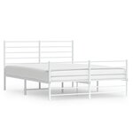 vidaXL Cadre de lit métal avec tête de lit/pied de lit blanc 120x200cm