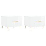 vidaXL Tables basses 2 Pièces blanc brillant 50x50x40cm bois d'ingénierie