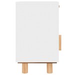 vidaXL Table de chevet Blanc Bois de pin massif et rotin naturel