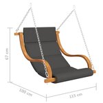 vidaXL Balancelle sans balançoire avec coussin Bois courbé massif