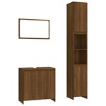 vidaXL Ensemble de meubles de salle de bain 3 Pièces Chêne marron