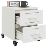 vidaXL Table de chevet blanc 36x39x43 5 cm acier