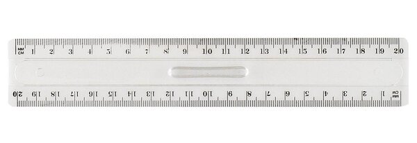 Règle plate 200 mm ( Double Décimètre) en plastique avec poignée JPC