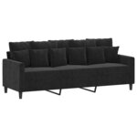 vidaXL Ensemble de canapés 2 Pièces avec coussins Noir Velours