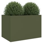 vidaXL Jardinière vert olive 62x47x46 cm acier laminé à froid