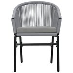 vidaXL Ensemble de bistro 3 Pièces avec coussins Rotin PE Gris