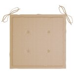 vidaXL Chaise à bascule avec coussin beige Bois de teck solide