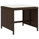 vidaXL Ensemble à manger de jardin avec coussins 13 Pièces marron rotin