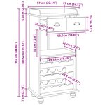 vidaXL Cabinet à vin "ASKIM" avec 12 porte-bouteilles en bois massif blanc en pin