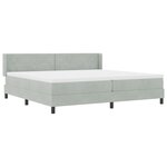 Lit à ressort Box avec matelas Gris clair 200x200 cm Velours