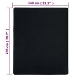 vidaXL Drap-housse Jersey Noir 140x200 cm Coton