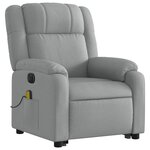vidaXL Fauteuil inclinable de massage électrique Gris clair Tissu
