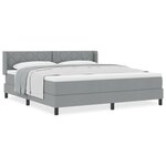 lit à sommier vidaXL avec matelas gris clair 180x200 cm Tissu