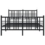 vidaXL Cadre de lit métal sans matelas avec pied de lit noir 140x200cm