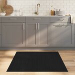 vidaXL Tapis carré noir 100x100 cm bambou