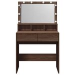 vidaXL Coiffeuse avec LED chêne marron 80x41x134 5 cm