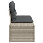 vidaXL Canapé de jardin 2 places avec coussins en poly rotin gris