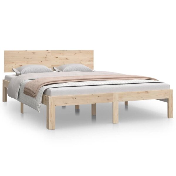 vidaXL Cadre de lit bois massif 135x190 cm double