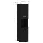 vidaXL Armoire de salle de bain Noir 30x30x130 cm Bois d’ingénierie