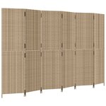 vidaXL Cloison de séparation 6 panneaux beige résine tressée