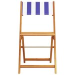 vidaXL Ensemble à manger de jardin 5 Pièces bleu blanc tissu bois massif