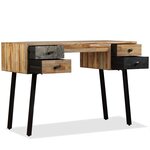 Bureau table meuble travail informatique teck de récupération massif 110 cm 0502070