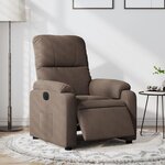 vidaXL Fauteuil inclinable électrique marron tissu microfibre