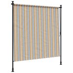 vidaXL Store roulant d'extérieur jaune et blanc 150x270 cm tissu acier