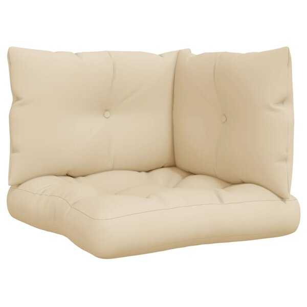 vidaXL Coussins de palette lot de 3 beige tissu