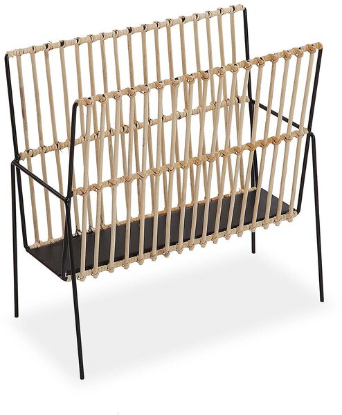 Porte revues en métal et rotin 36 cm