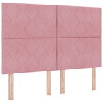 vidaXL Lit à ressort avec matelas & banc rose 140x190 cm en velours