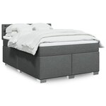 vidaXL Sommier à lattes de lit avec matelas Gris foncé 160x200cm Tissu