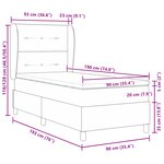 Lit à ressorts vidaXL avec matelas bleu 90x190 cm en tissu