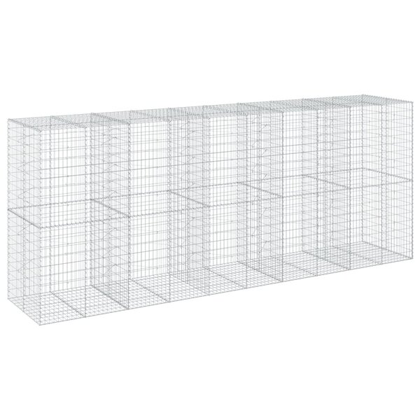 vidaXL Panier gabion avec couvercle 500x100x200 cm fer galvanisé