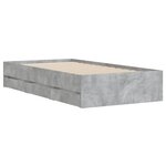vidaXL Cadre de lit avec tiroirs sans matelas gris béton 100x200 cm