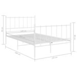 vidaXL Cadre de lit Blanc Métal 120x200 cm