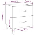 vidaXL Tables de chevet 2 Pièces Chêne marron 40x35x47 5 cm